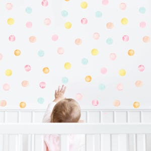 Polka Dot Decals for Nursery | Toddler Room Wall Stickers | Boho Rainbow Dots | Removable Kids Room Decor