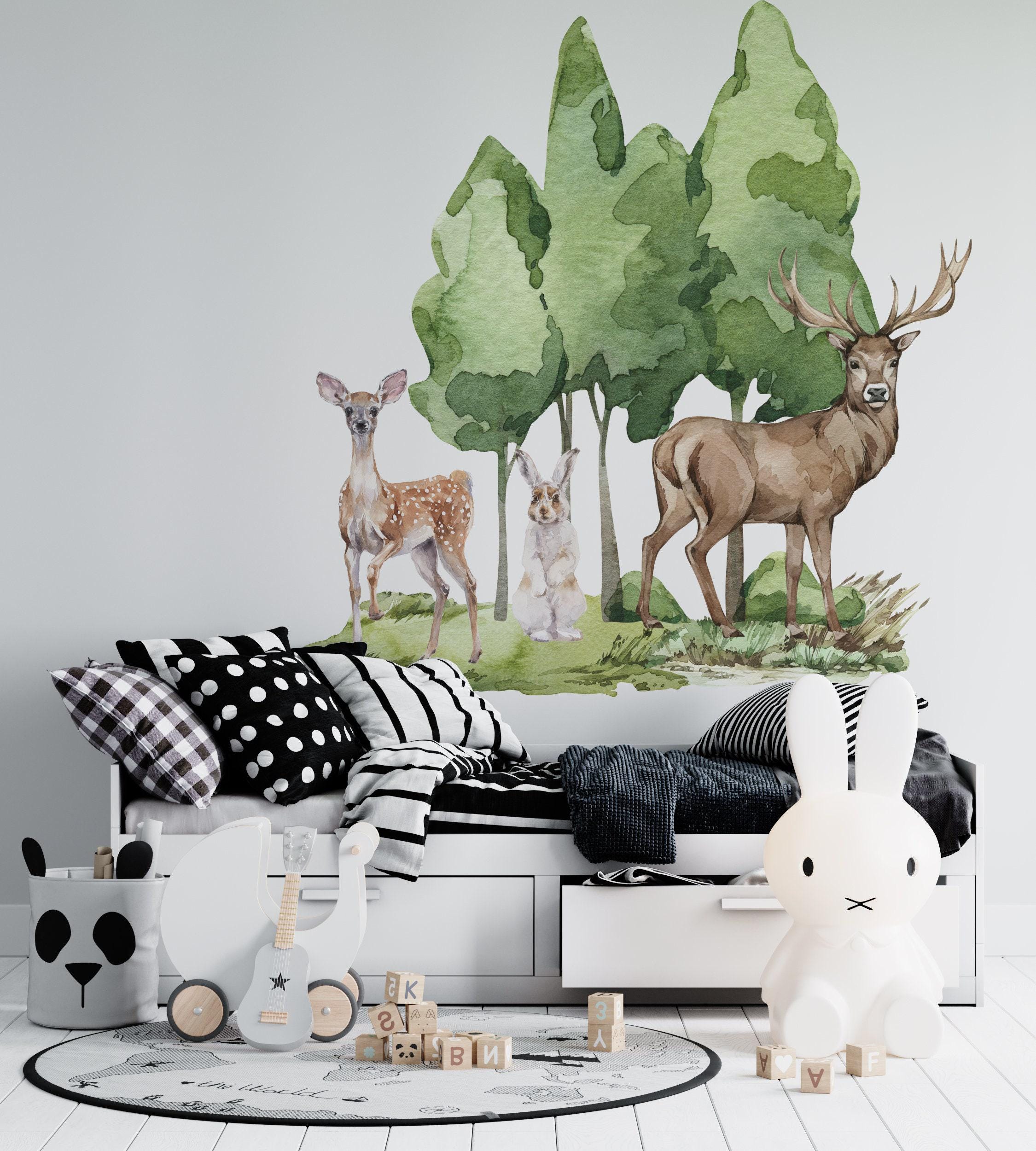 Woodland Animals Wall Decals | Forest Nursery Decor - Etsy