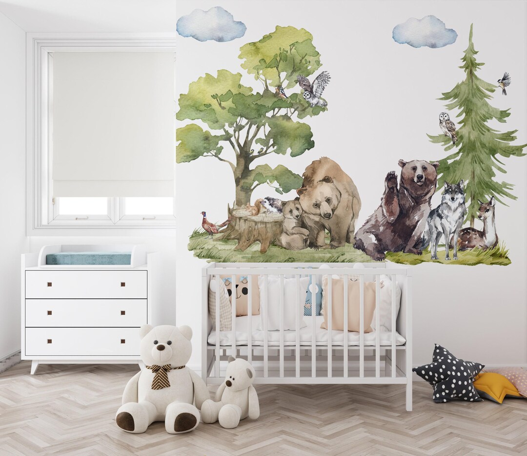 Woodland Animals Wall Decals, Forest Nursery Decor - Etsy