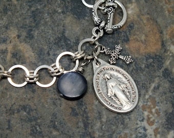 Miraculous Medal Chainmaille Charm Bracelet