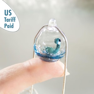 Blown Glass Loch Ness Monster Pendant: Heady Nessie Necklace