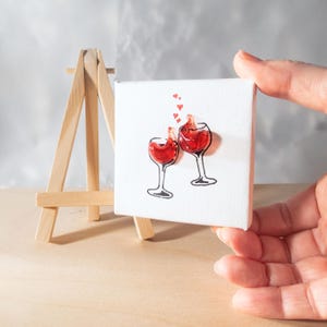 Blåst glas vinkonst: Miniatyr vinälskare present