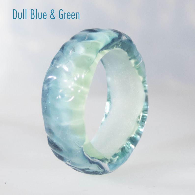 Ocean Wave Glass Ring: Mermaidcore Blue Wave Jewelry - Etsy