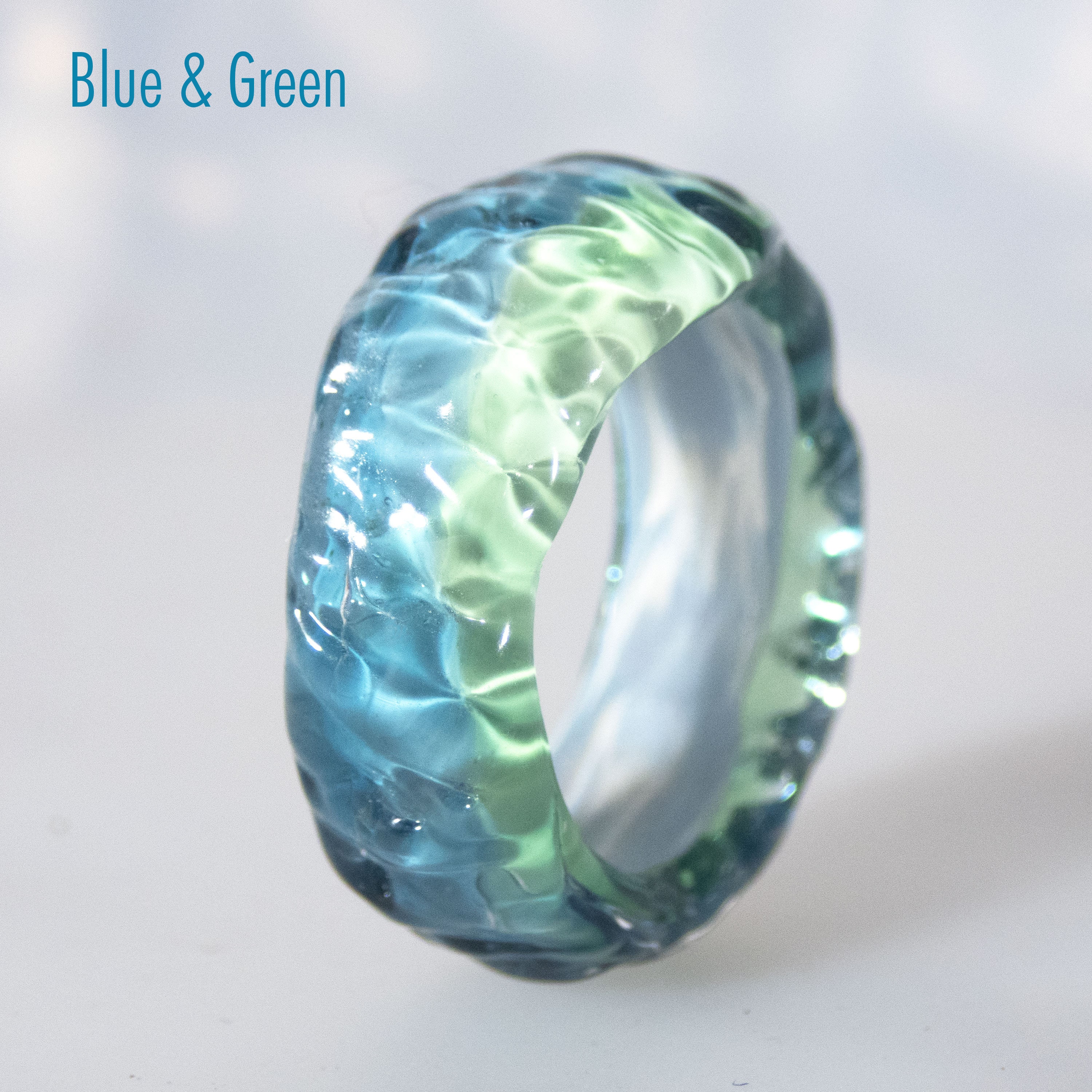 Ocean Wave Glass Ring: Mermaidcore Blue Wave Jewelry - Etsy