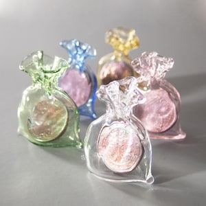 Blown Glass Sack with 1 Euro Cent Coin Necklace • Lucky Coin Pendant • Prosperity Abundance Amulet • Money Attraction Gift 21st Birthday