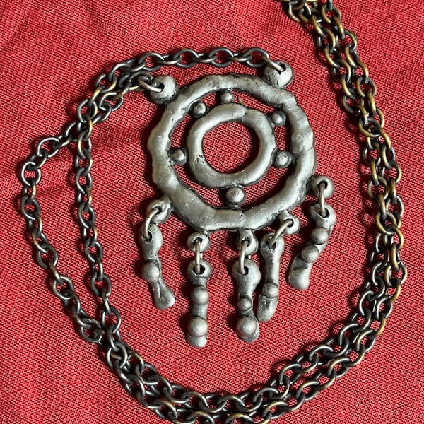 Vintage Ljung Uti Lund signed Mid Century  Brutalist Necklace made in Sweden