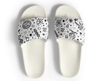 Neuroscience Science Biology Psychology Brain Themed Men’s Slides Slippers Flip Flops