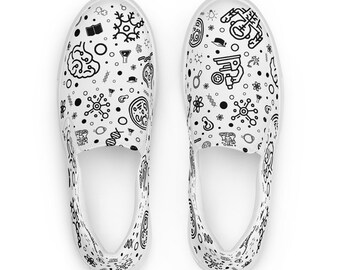 Neuroscience Science Themed White Men’s slip-on canvas shoes