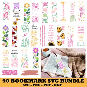 Bookmark SVG Bundle, bookmark png, funny bookmark svg, bookmark template svg, books svg, retro book svg, reading svg, Bookmark Quote svg