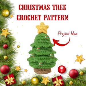 PATTERN - Crochet Christmas Tree Ornament, Christmas Tree Decoration, Instant PDF Download christmas tree crochet pattern,  crochet tree,