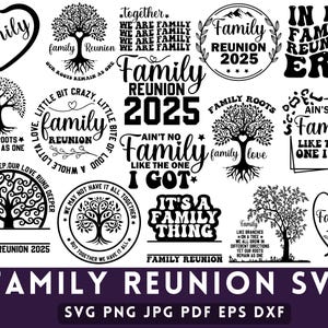 Familiereünie SVG-bundel, stamboom SVG, familievakantie SVG, stamboom png, levensboom SVG, stamboom png, familiereünie 2025 png