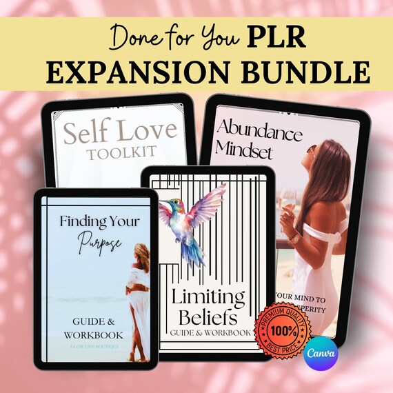 Mental Wellness Bundle Self-help eBook Self Love eBook Bundle & Emotion Workbook for Personal Development PLR Resell Bundle MMR PLR
