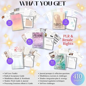 Self-help eBook Bundle & Emotion Workbook for Personal Development PLR Resell Bundle Mental Wellness Bundle, Template Worksheets Coaches imagen 2