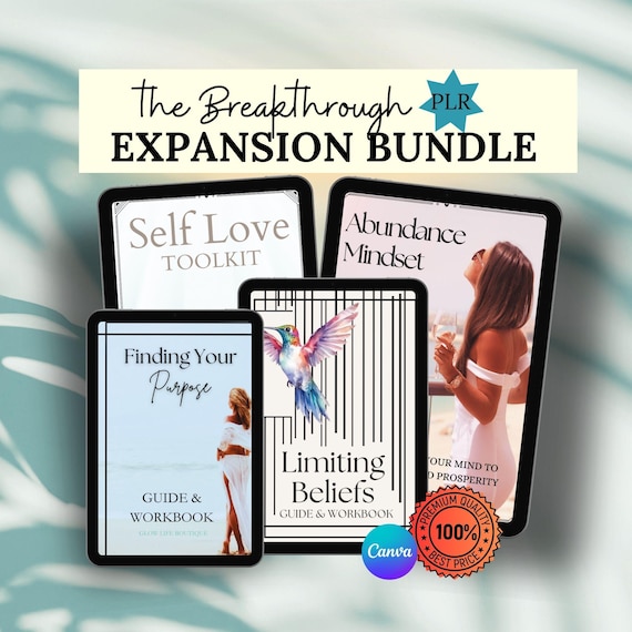 Mental Wellness Bundle Self-help eBook Self Love eBook Bundle & Emotion Workbook for Personal Development PLR Resell Bundle MMR PLR