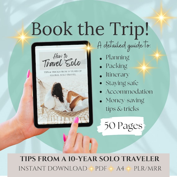 Solo Female Travel Solo Travel Planner Travel Tips Women's Travel Guide PLR Resell Rights Solo Traveler PLR Done For You Solo Traveler ebook