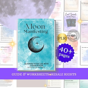 New Moon Journal Moon Calendar Journal Manifesting kit, Grimoire Pages Printable Planner with Moon Phase Download PLR Manifesting Generator
