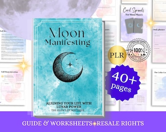 New Moon Journal Moon Calendar Journal Manifesting kit, Grimoire Pages Printable Planner with Moon Phase Download PLR Manifesting Generator