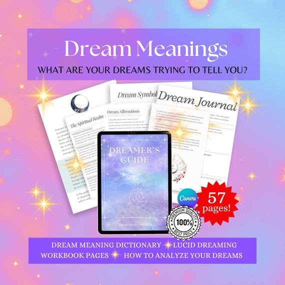 Dream Interpretation Guide Dream Tracker Dream Journal Lucid Dreams Guide Printable Journal Astrology Workbook Baby Witch Grimoire PLR