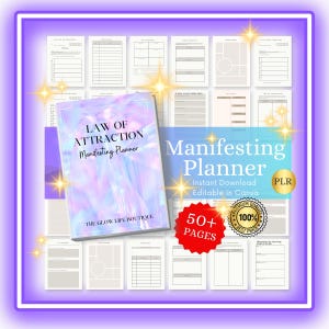Money Abundance Workbook Manifestation Planner PLR Manifestation PLR Law of Abundance Checks Money Abundance Affirmation Card Vision Board