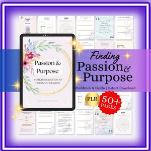 Find Your Passion Self Help Workbooks Find your Purpose Worksheets Canva Personal Development PLR Self Improvement ebook Workbook Coaches