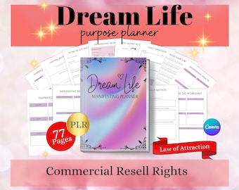 PLR Manifestation Journal Money Abundance Workbook PLR Dream Life Workbook Manifesting Kit, Unlimited Abundance Kit Abundance Checks