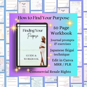 Find Your Purpose Planner Find your Passion Creative Passion Self Discovery PLR Purpose Worksheet Journal Personal Development PLR Coaching