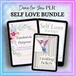 Self Love ebook Bundle Self Care Coaching Bundle Personal Development PLR Resell Rights for Wellness PLR Self-help eBook Bundle Workbook