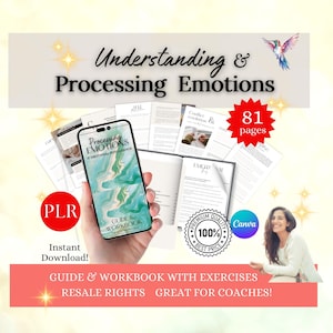 Processing Emotions Workbook Emotional Intelligence, Self-Regulation Emotional Trauma PLR & Guidance Journal Prompts Mental Wellness