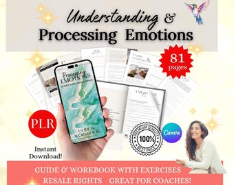 Processing Emotions Workbook Emotional Intelligence, Self-Regulation Emotional Trauma PLR & Guidance Journal Prompts Mental Wellness