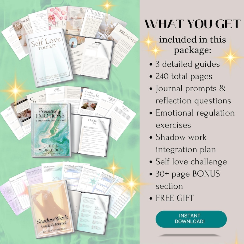 Self Improvement eBook Bundle Personal Development PLR Resell Bundle Processing Emotions Inner Child Work Mental Wellness Bundle Shadow Work imagen 2