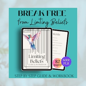 Limiting Beliefs PLR Emotion Workbook Limiting Belief Personal Growth ebook Self Help PLR Workbook Personal Development Journal Prompts