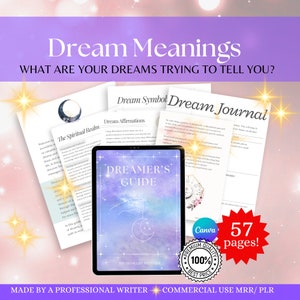Dream Interpretation Guide Dream Tracker Dream Journal Lucid Dreams Guide Printable Journal Astrology Workbook Baby Witch Grimoire PLR