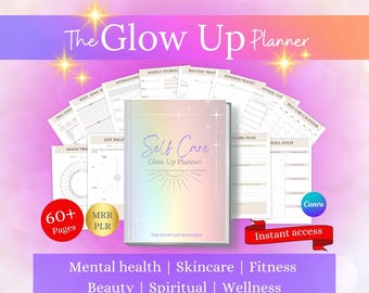 Glow Up Guide Glow Up Challenge Self Care PLR Teenage Self Care Tips Glow Up Diaries Glow Up Planner Skin Care Planner Digital Planner Coach