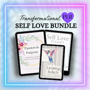 Self Love ebook Bundle Self Care Coaching Bundle Personal Development PLR Resell Rights for Wellness PLR Self-help eBook Bundle Workbook
