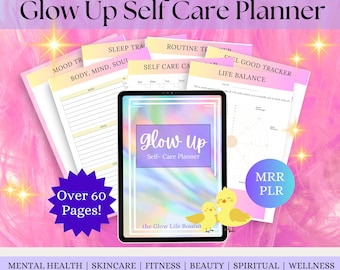 Glow Up Guide, Glow Up Challenge Self Care PLR Women Teenage Self Care Tips Glow up Journal plr Printable PDF Higher Self Planner Resell