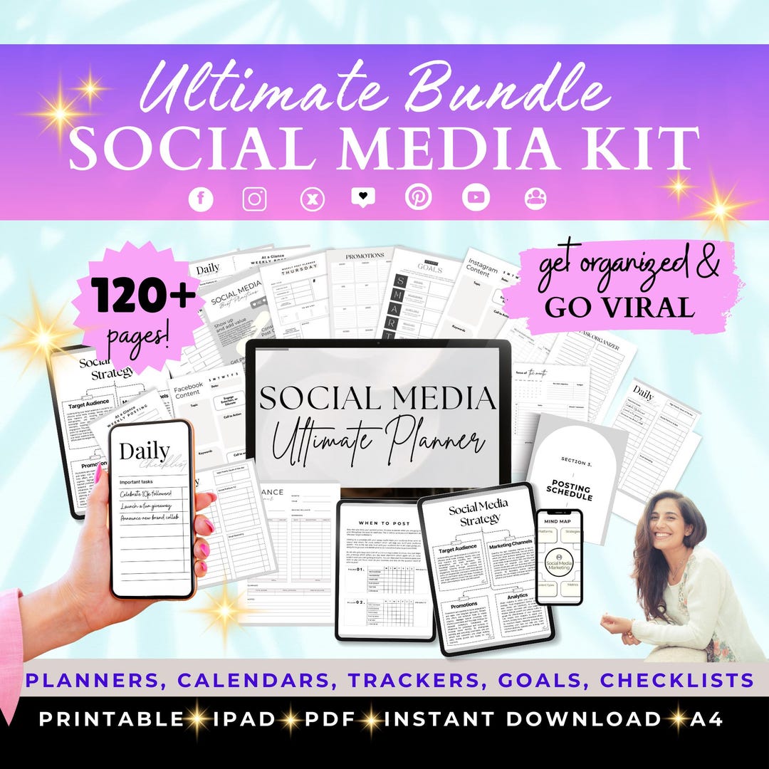Ultimate Social Media Planner Social Media Follower Trackers Social ...