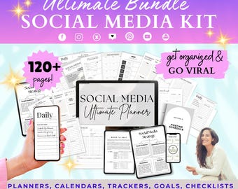 Ultimate Social Media Planner Social Media Follower Trackers Social Media Content Planner PLR Planner Content Planner Kit Instagram Planner