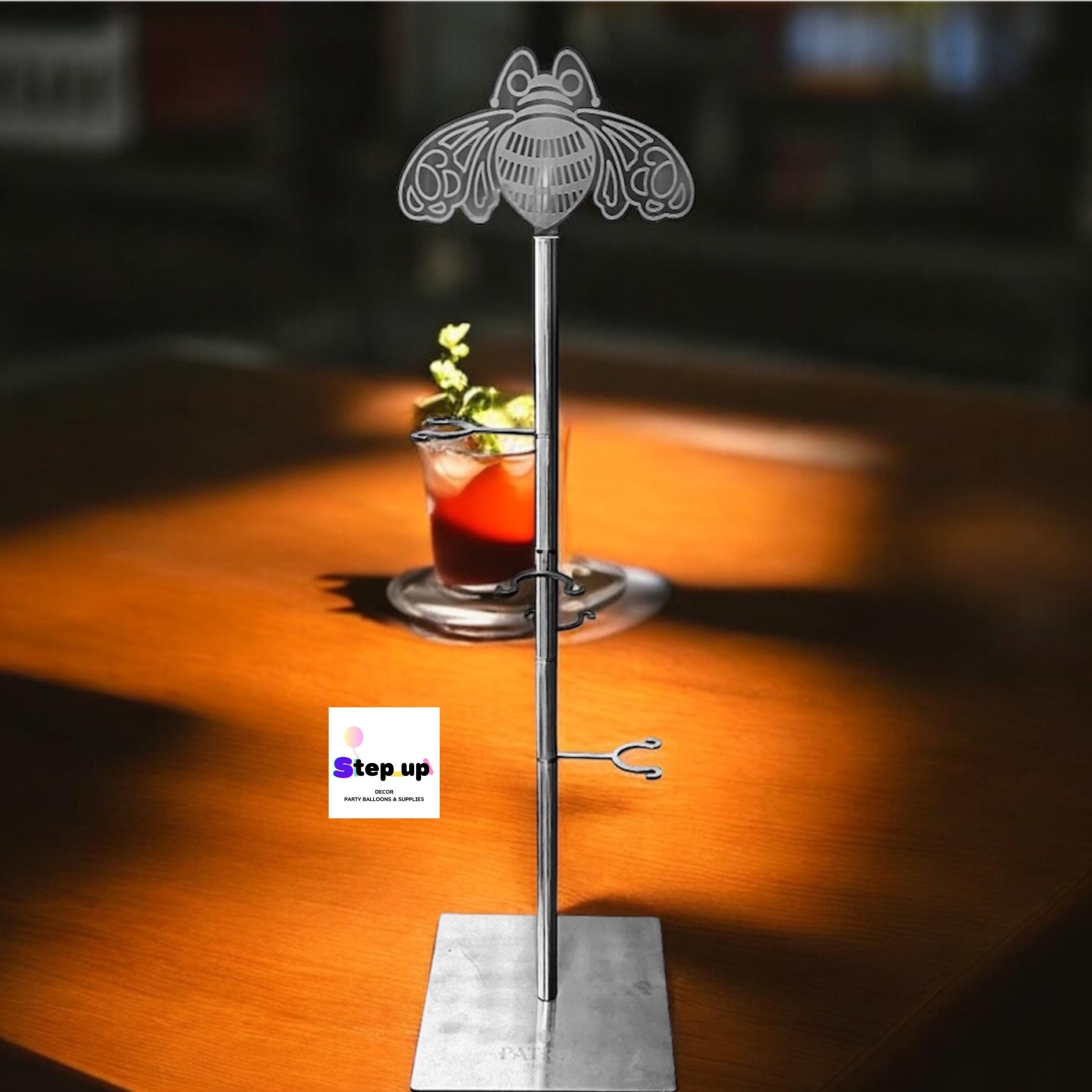 Patron Tequila bottle tower, stainless steel, Replica Patron bottle stand, matte silver, logo on the base,Patron reusable cups/bottles stand