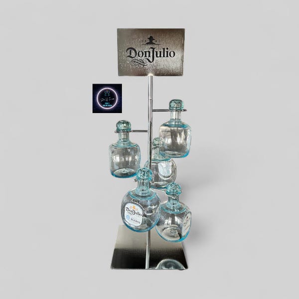 Kleiner Don Julio Flaschenturmständer. Für 5 wiederverwendbare Flaschen - Party & Bar Display, Tequila Tower.  Don Julio Turm.