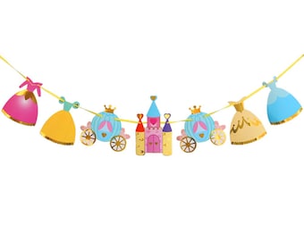 Princess banner, princess birthday, birthday princess, kids birthday, girls birthday, disney birthday, disney princess, princess castle