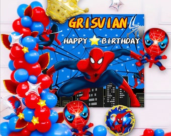 Spiderman Balloon kit, garland kit, Spiderman Party Theme, Spiderman Balloons, Birthday Party, Party Decoration, Balloon Decoration