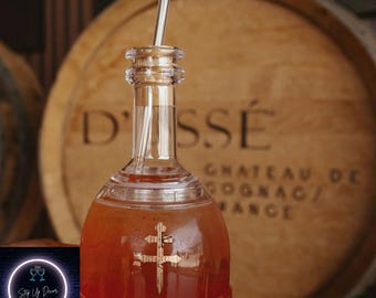 Dusse Replica Bottle Cups – 12oz Reusable Cups Inspired by Dusse glass Bottle Shape, Perfect for Parties, Events & Reusable Drinkware