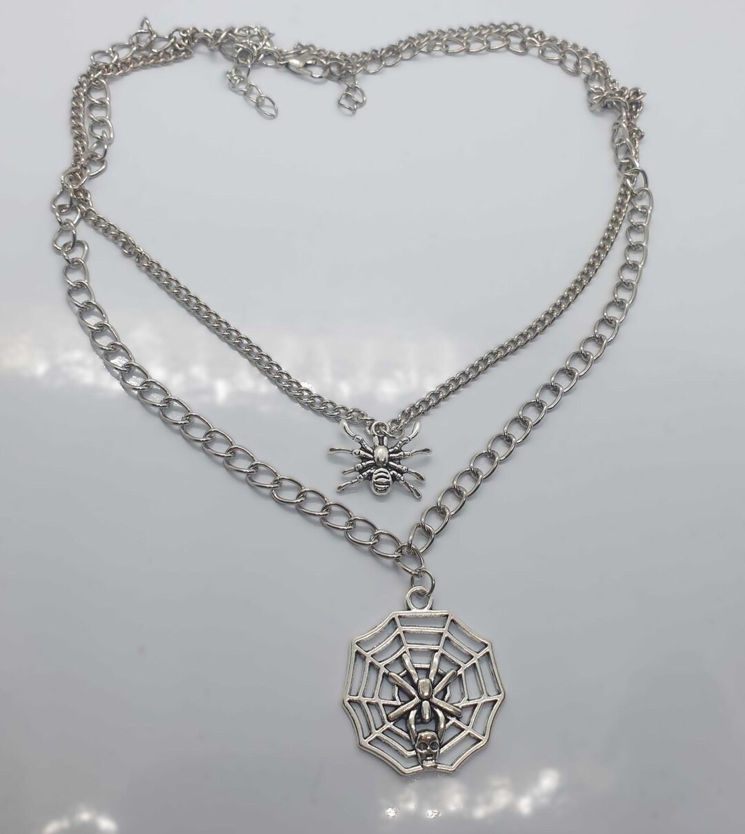 Spiderweb Spider Layer Chain Necklace Pendant Gothic Charm Jewellery ...