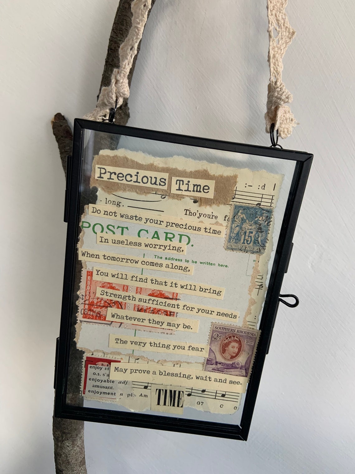Precious Time Inspirational poem mixed media wall hanging Etsy