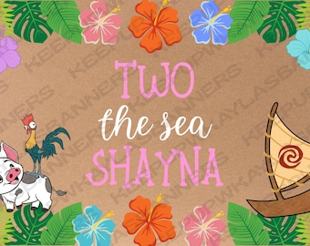 Hand Painted Moana Birthday Banner