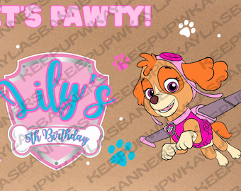 Hand-Painted Paw Patrol Themed Birthday Banner