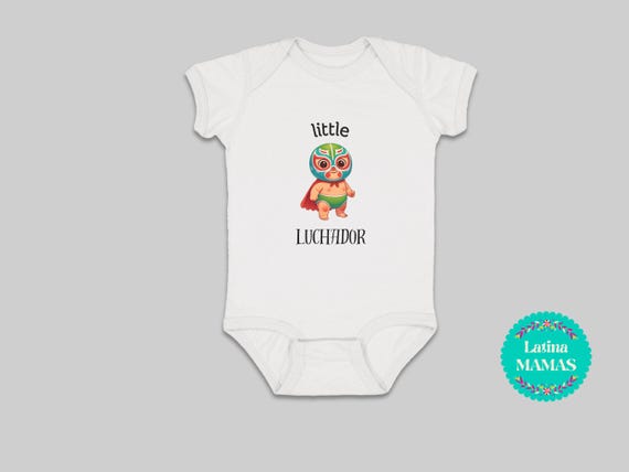 Little Luchador Baby Onesie and Toddler T-Shirt - Cute Luchador Mask Design - Latino Culture Baby Clothes