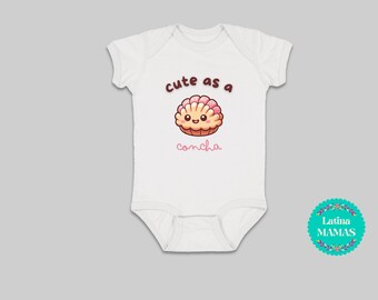 Süß wie eine Concha Baby Strampelanzug und Kleinkind T-Shirt - Bezauberndes Concha Design - Lateinische Kultur-Baby-Kleidung