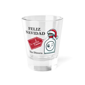 Custom Te-Quila Mucho Christmas Shot Glass - Spanish Fun Holiday Gift