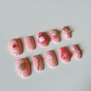 Mochi Blossom Press On Nails | 10 Press On Nails | Custom Made